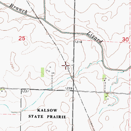 Topographic Map of Blanden, IA