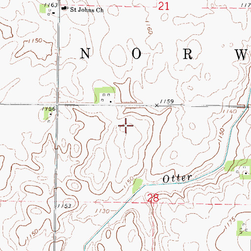Topographic Map of Drew, IA
