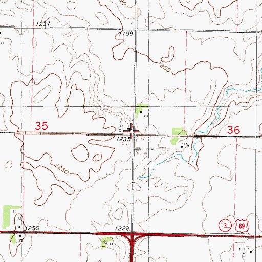 Topographic Map of Sollberg, IA