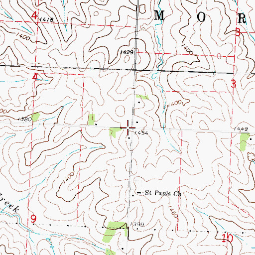 Topographic Map of Midway, IA