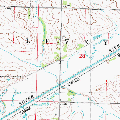 Topographic Map of McCloy (historical), IA