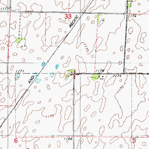 Topographic Map of Racine, IA