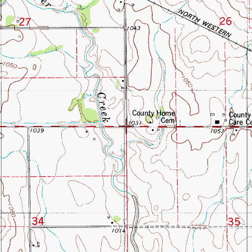 Topographic Map of Hughs, IA