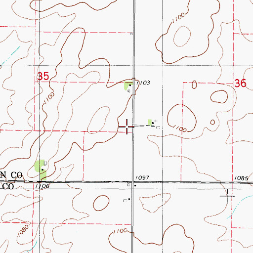 Topographic Map of Rosedale, IA