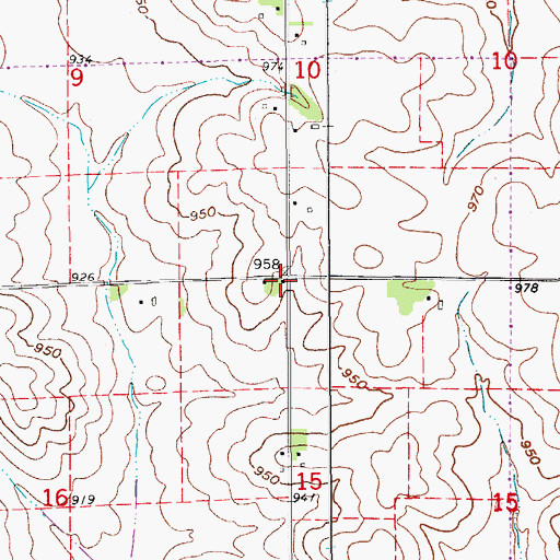 Topographic Map of Boies, IA