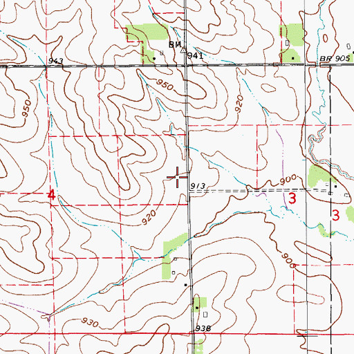 Topographic Map of Crain Creek (historical), IA