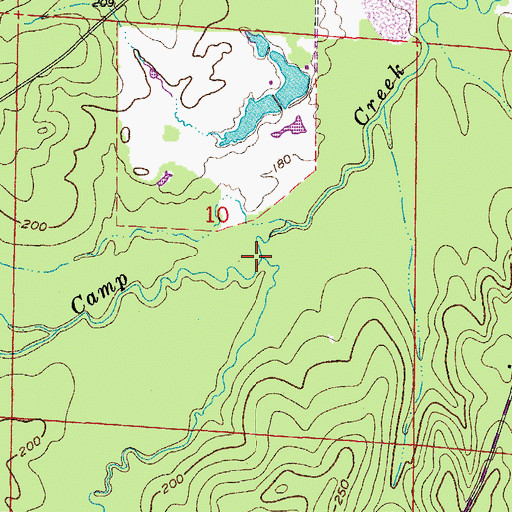 Topographic Map of Bert Creek, AR