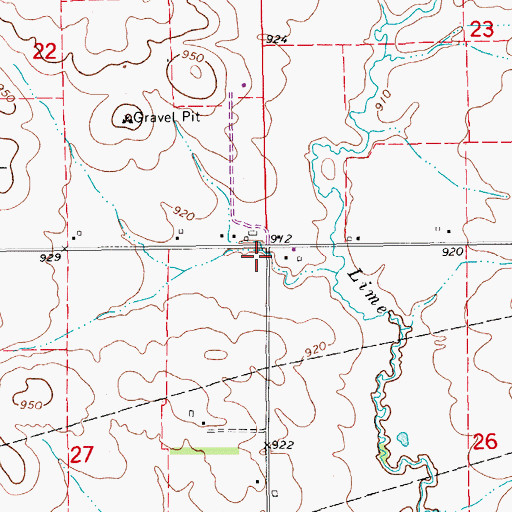 Topographic Map of Vista, IA