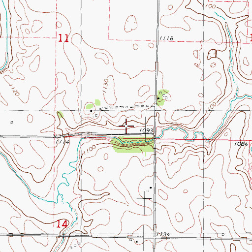 Topographic Map of Green Brier, IA