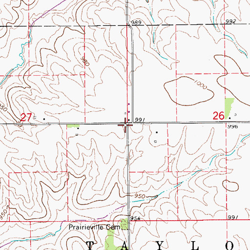 Topographic Map of Maulsby, IA