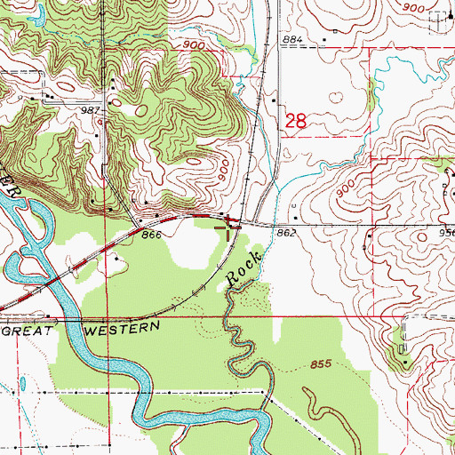Topographic Map of Rockton, IA