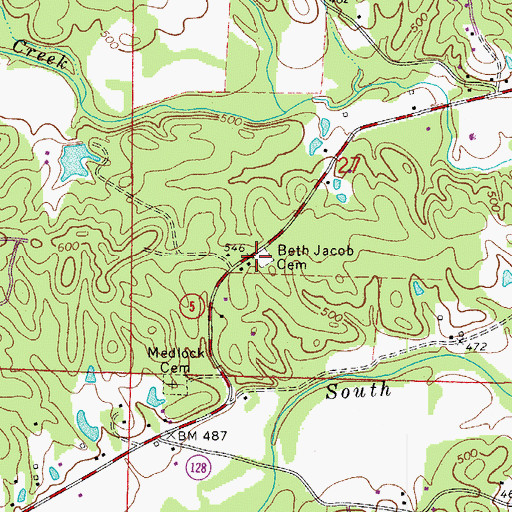 Topographic Map of Beth Jacob Cemetery, AR
