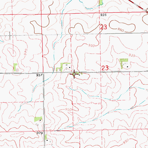 Topographic Map of Downers Grove, IA