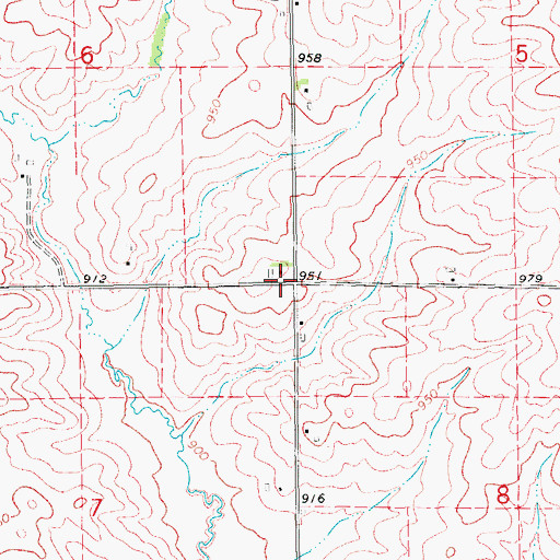 Topographic Map of Cass, IA
