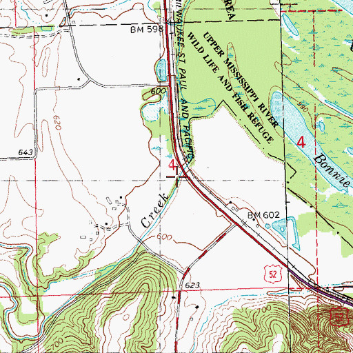 Topographic Map of Pleasant Creek, IA