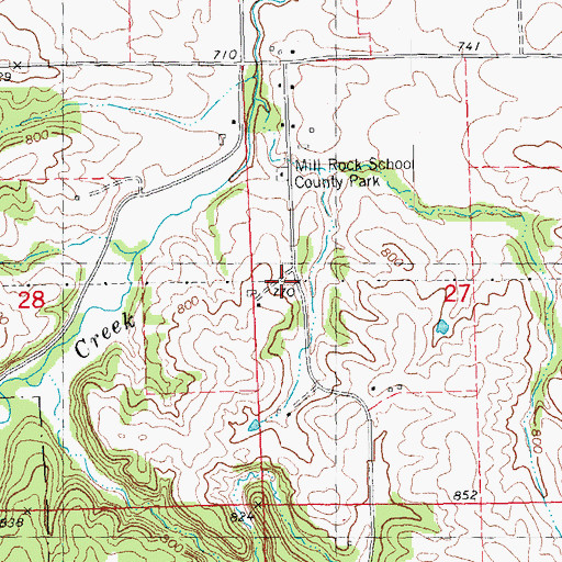 Topographic Map of Millrock, IA
