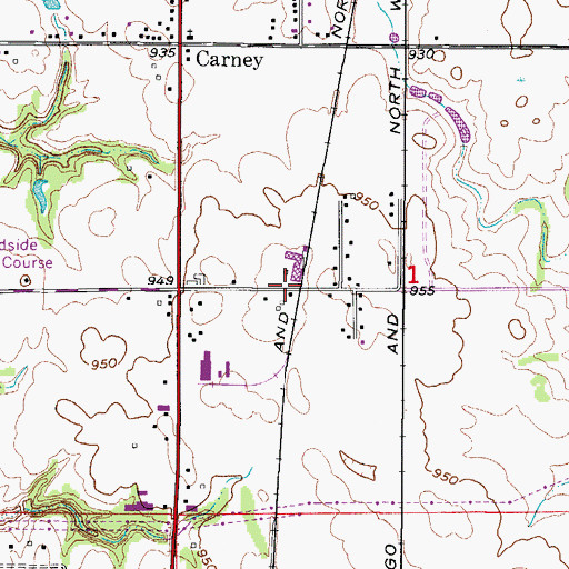 Topographic Map of Saylor Station, IA