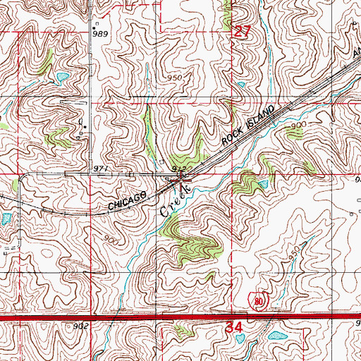 Topographic Map of Turner (historical), IA