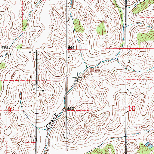 Topographic Map of Coal Siding (historical), IA