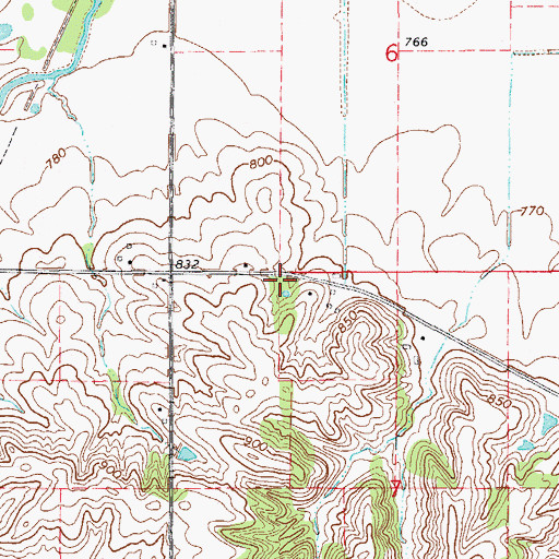 Topographic Map of Dover, IA