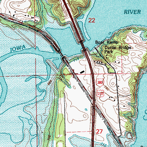 Topographic Map of Curtis (historical), IA