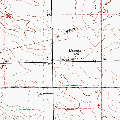 Topographic Map of Ayresville, IA