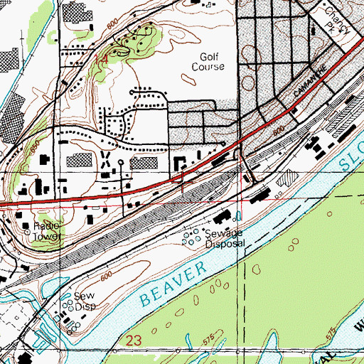 Topographic Map of Clinton Stock Yards, IA