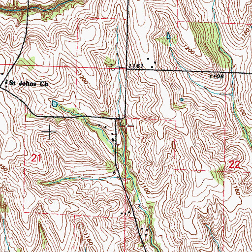 Topographic Map of Pigeon, IA