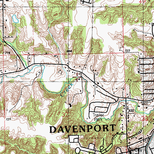 Topographic Map of Black Hawk, IA