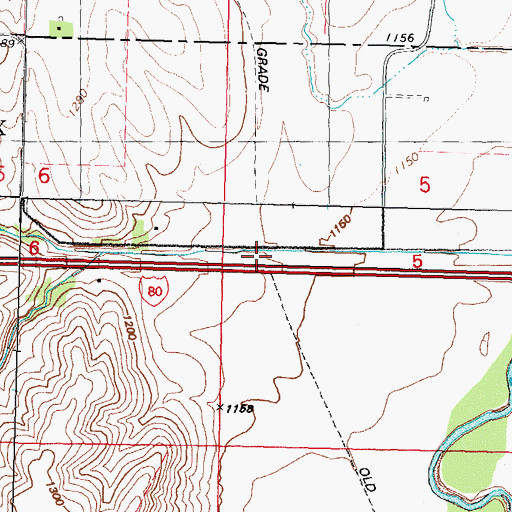 Topographic Map of Harlan Junction (historical), IA