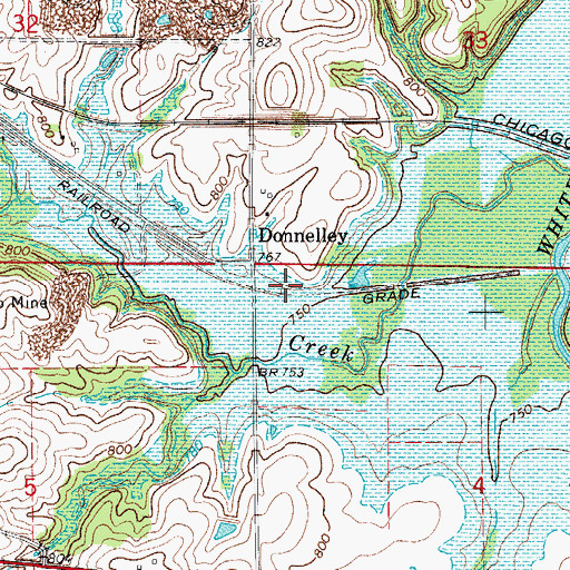Topographic Map of Donley Station (historical), IA