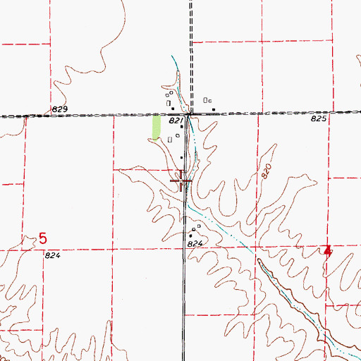 Topographic Map of Creswell, IA
