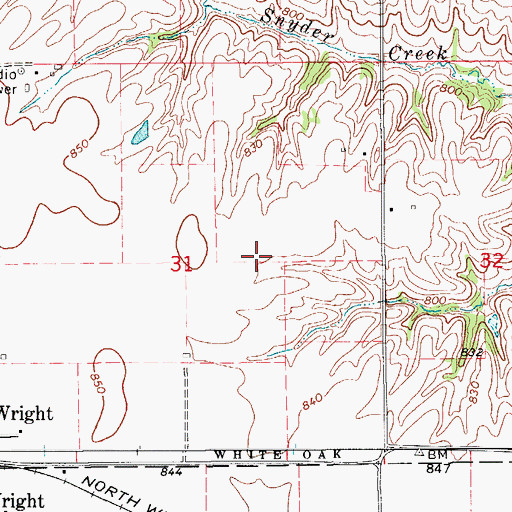 Topographic Map of Exeelsior, IA