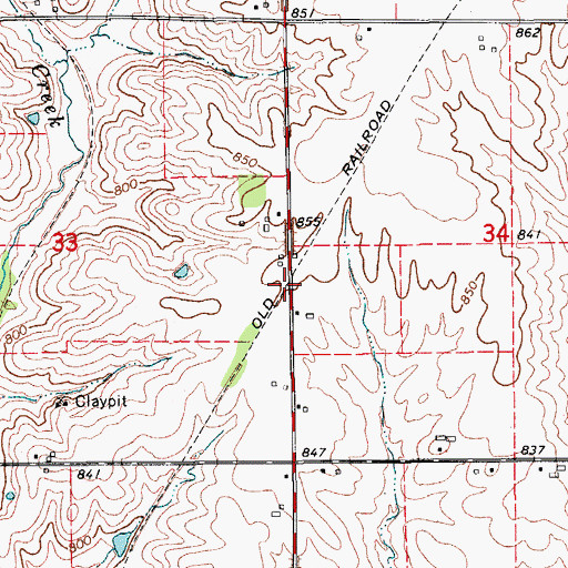 Topographic Map of Jamestown, IA