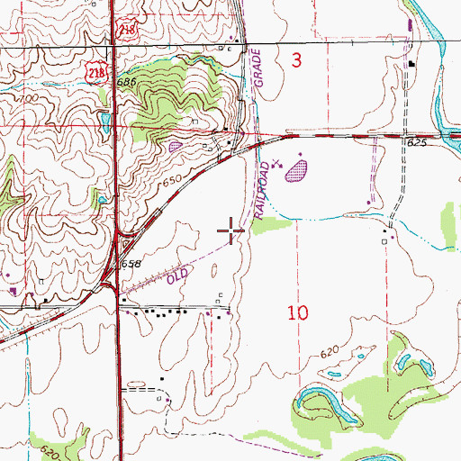 Topographic Map of Iowa Junction (historical), IA