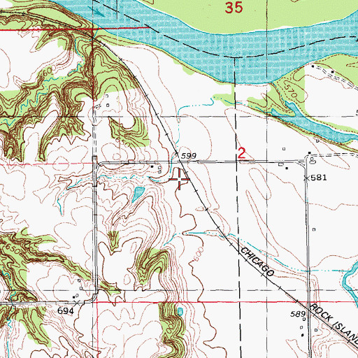 Topographic Map of Bard, IA