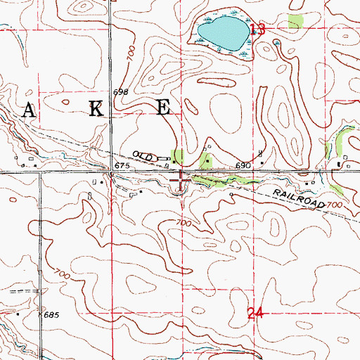 Topographic Map of Dayfield, IA