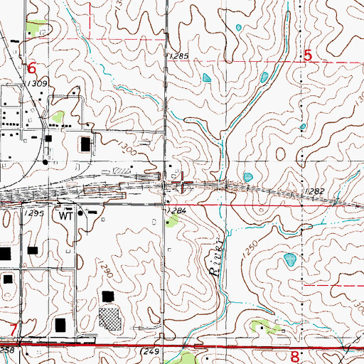 Topographic Map of East Creston, IA