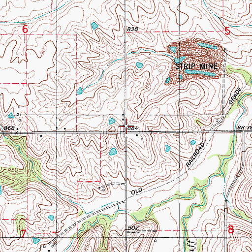 Topographic Map of Bluff Creek, IA