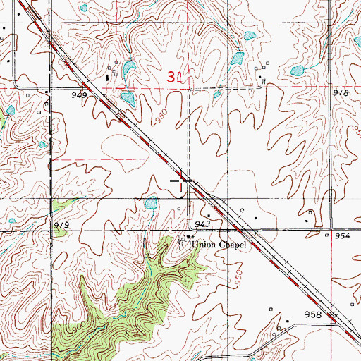 Topographic Map of Hagerty, IA