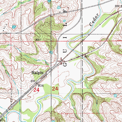 Topographic Map of Tower Station (historical), IA