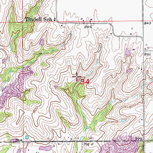 Topographic Map of Keb (historical), IA
