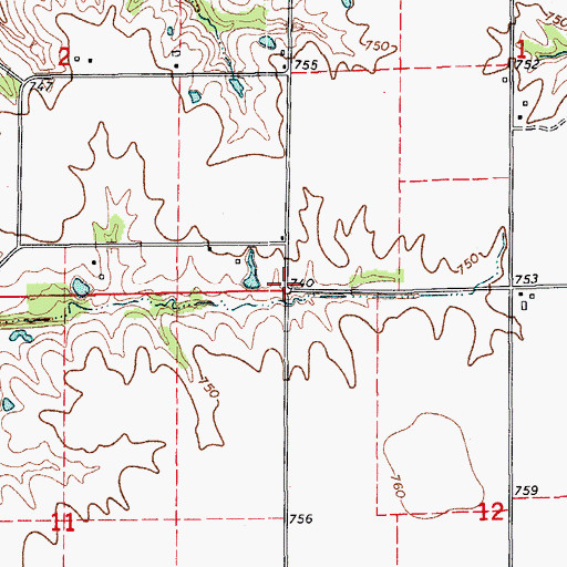 Topographic Map of Ellmaker, IA