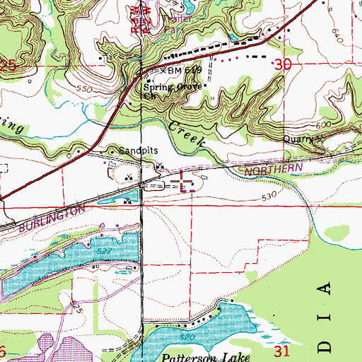 Topographic Map of Patterson, IA
