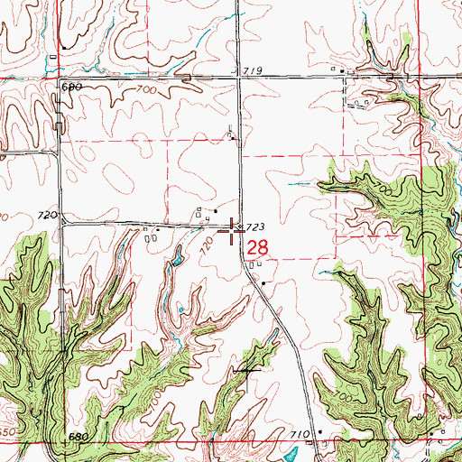 Topographic Map of Kline, IA