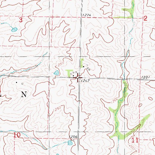 Topographic Map of Polen, IA