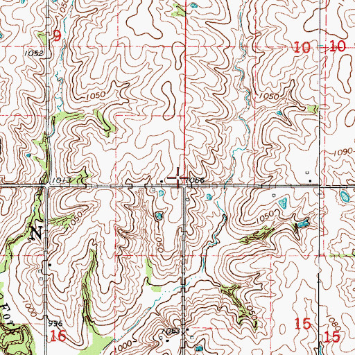 Topographic Map of Clinton Center, IA