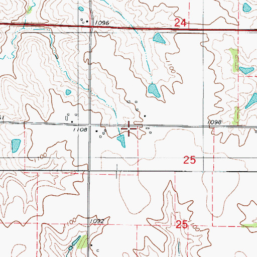 Topographic Map of Saxon, IA