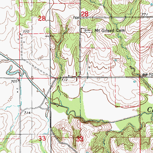 Topographic Map of Chequest, IA