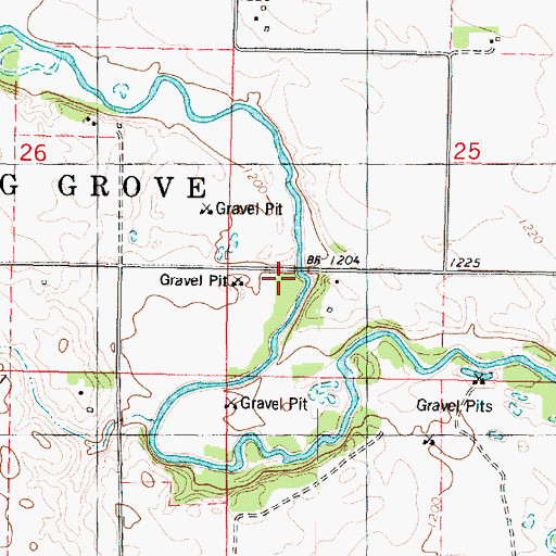 Topographic Map of East Des Moines Access Public Hunting Area, IA